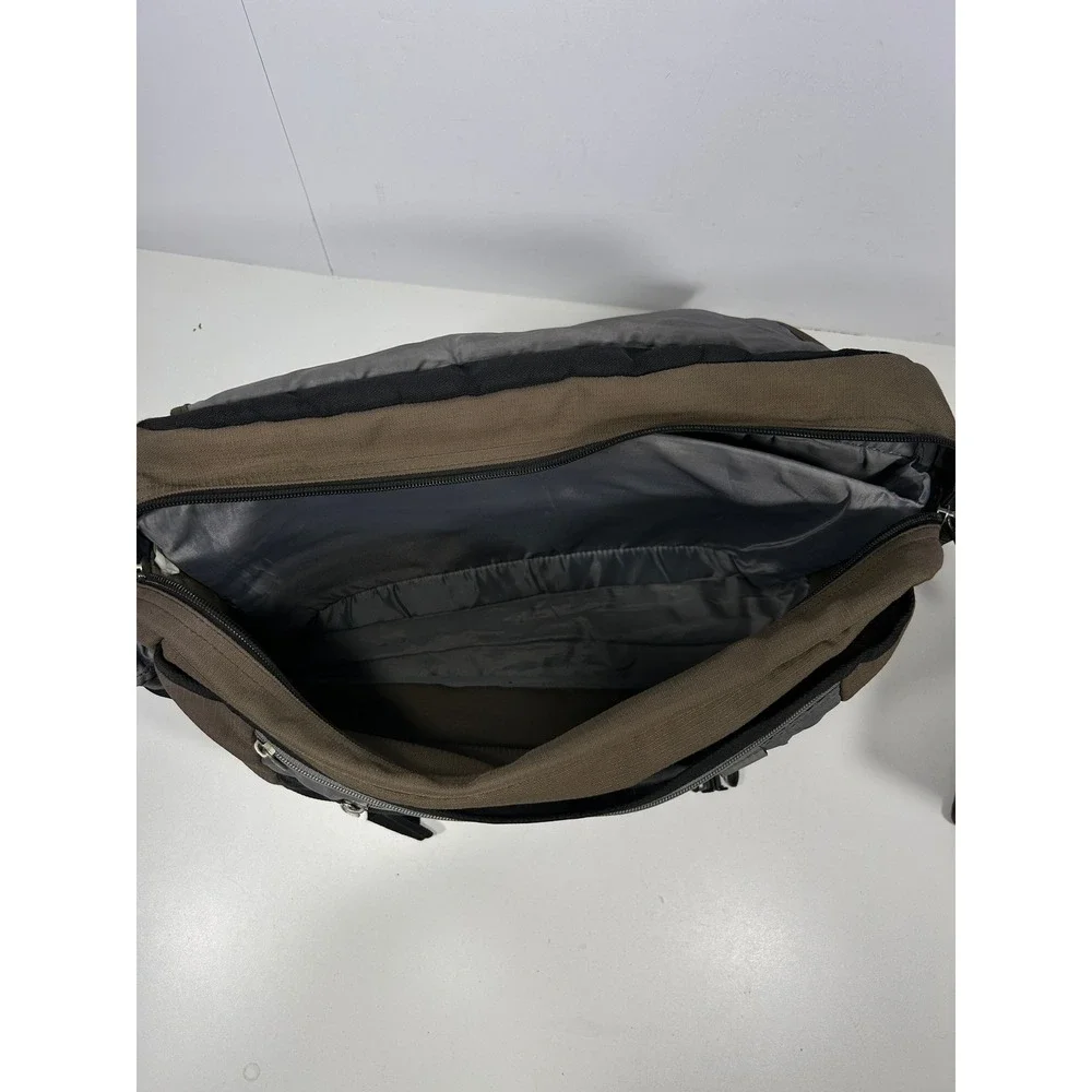 Samsonite Messenger Bag Brown Black Canvas Laptop Shoulder Travel Work Bag